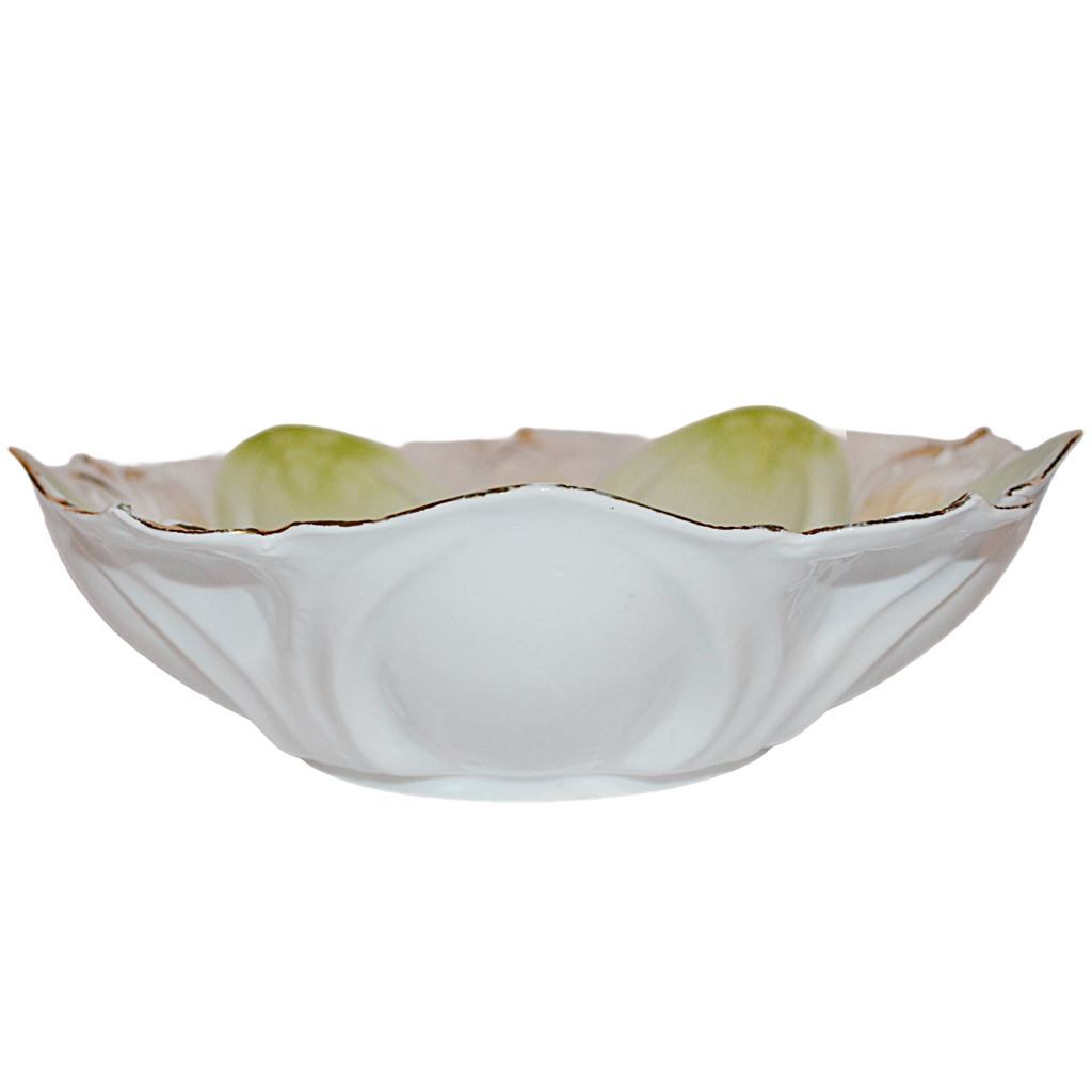 RS Prussia Bowl Mold 78 Scroll Dome Pink Flower Center