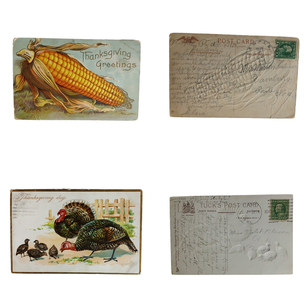 Thanksgiving Postcards Group of Fourteen (14) Cards Clapsaddles, Turkeys, Etc
