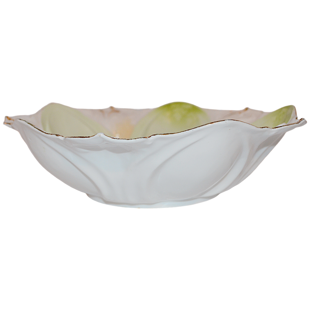 RS Prussia Bowl Mold 78 Scroll Dome Pink Flower Center