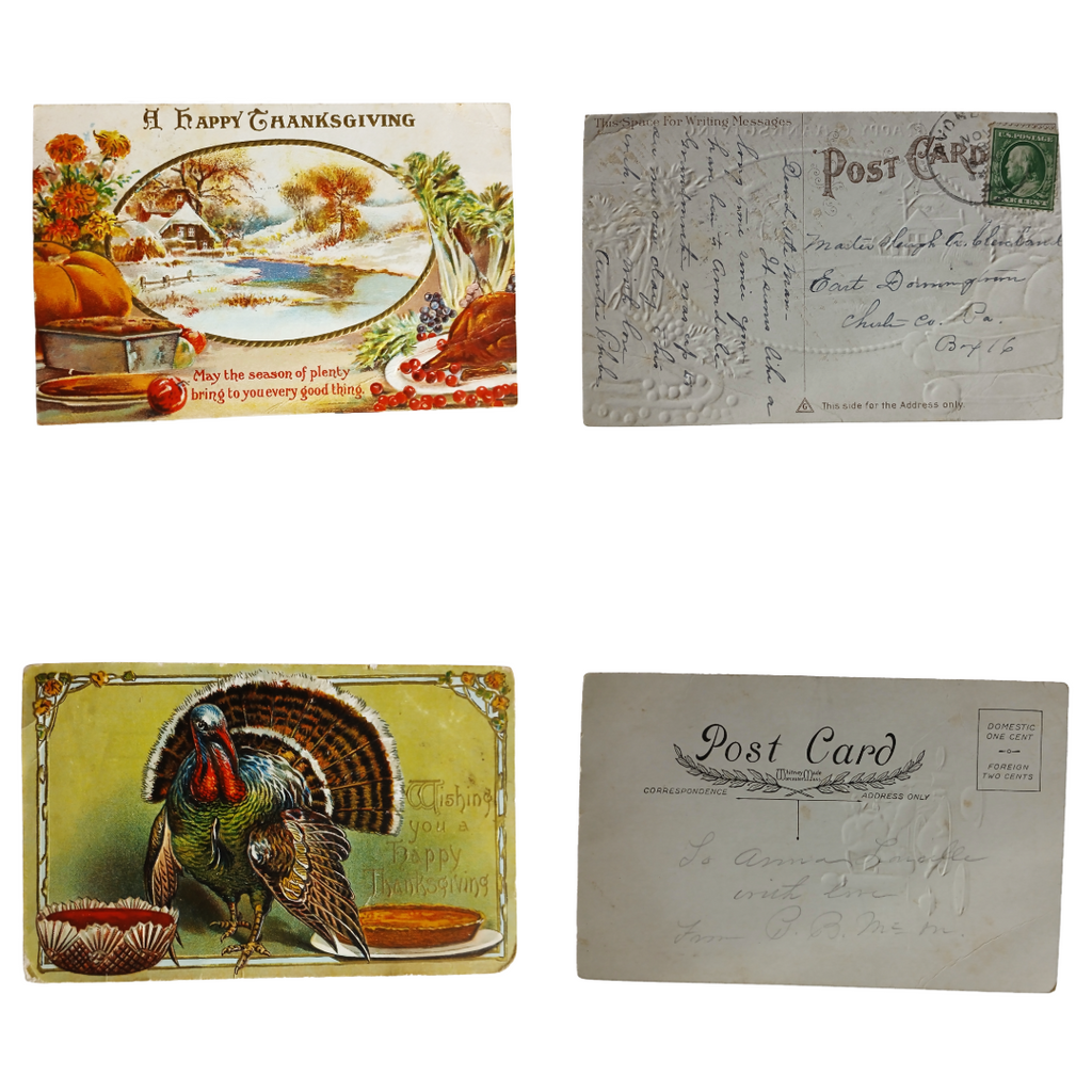 Thanksgiving Postcards Group of Fourteen (14) Cards Clapsaddles, Turkeys, Etc