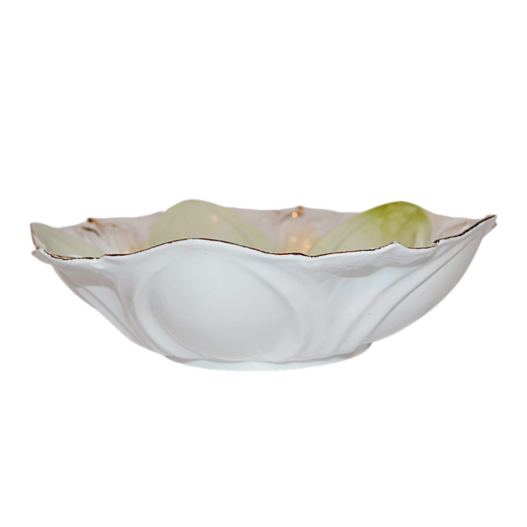 RS Prussia Bowl Mold 78 Scroll Dome Pink Flower Center