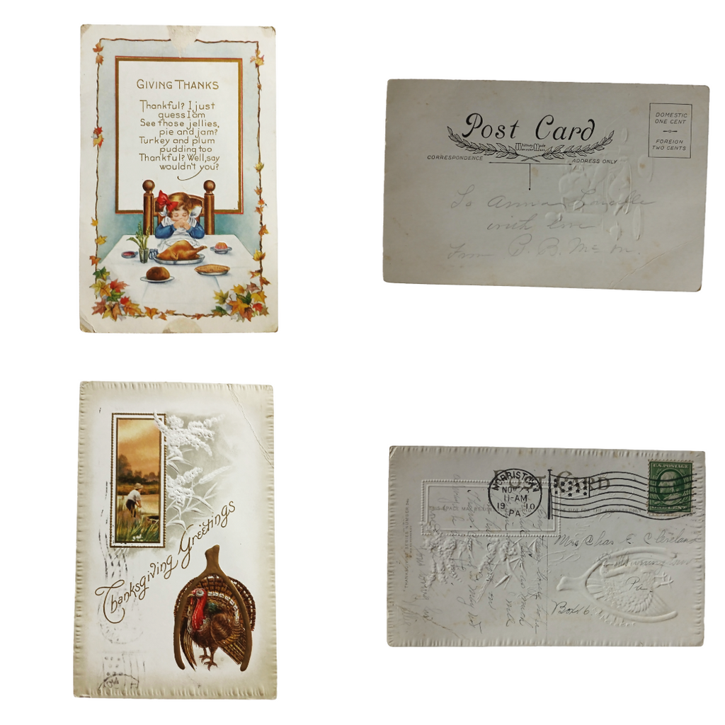 Thanksgiving Postcards Group of Fourteen (14) Cards Clapsaddles, Turkeys, Etc