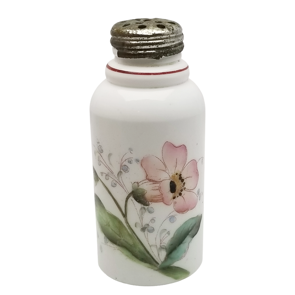 Victorian Hand Painted Milk Glass Opalware Shakers Set of Six (6)
