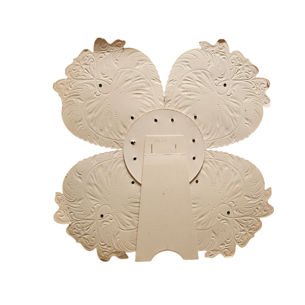 Large Vintage Die Cut Valentine Riveted Embossed Flowers Parchment Paper
