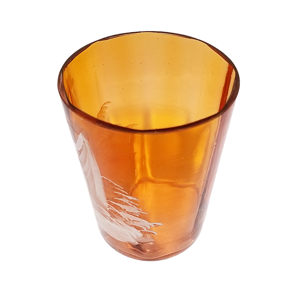 Antique Mary Gregory Victorian Glass Smooth Panel Juice Tumbler