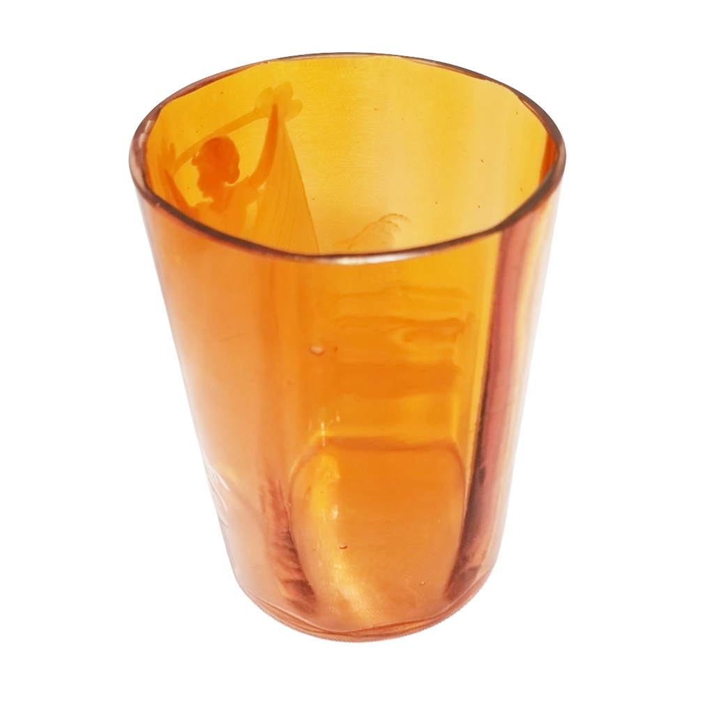 Antique Mary Gregory Victorian Glass Smooth Panel Juice Tumbler