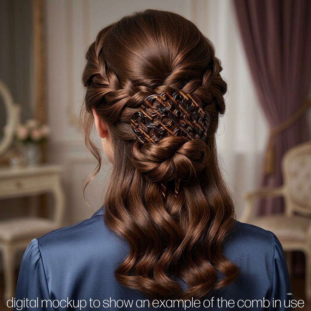 Spanish Mantilla Celluloid Hair Comb Faux Shell Hair Accessory
