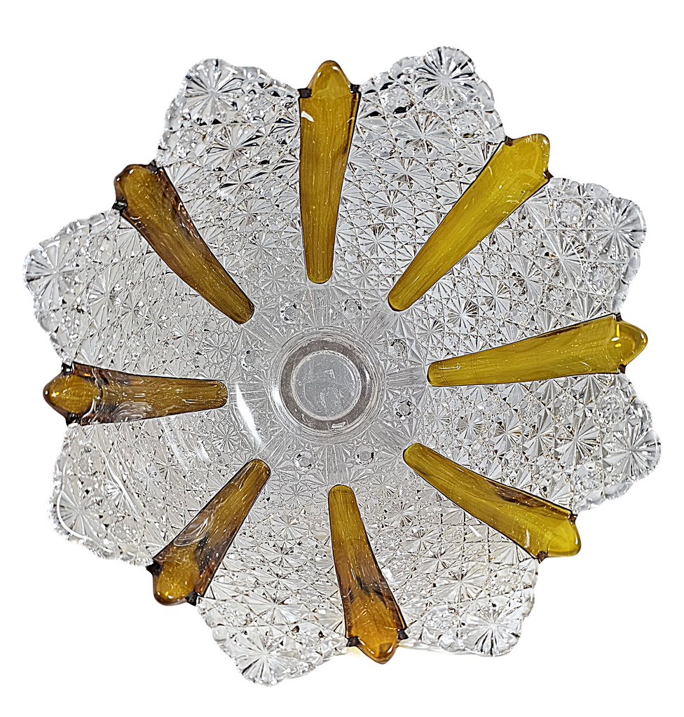 Antique EAPG Duncan & Sons Amberette Footed Bowl (Ellrose OMN)