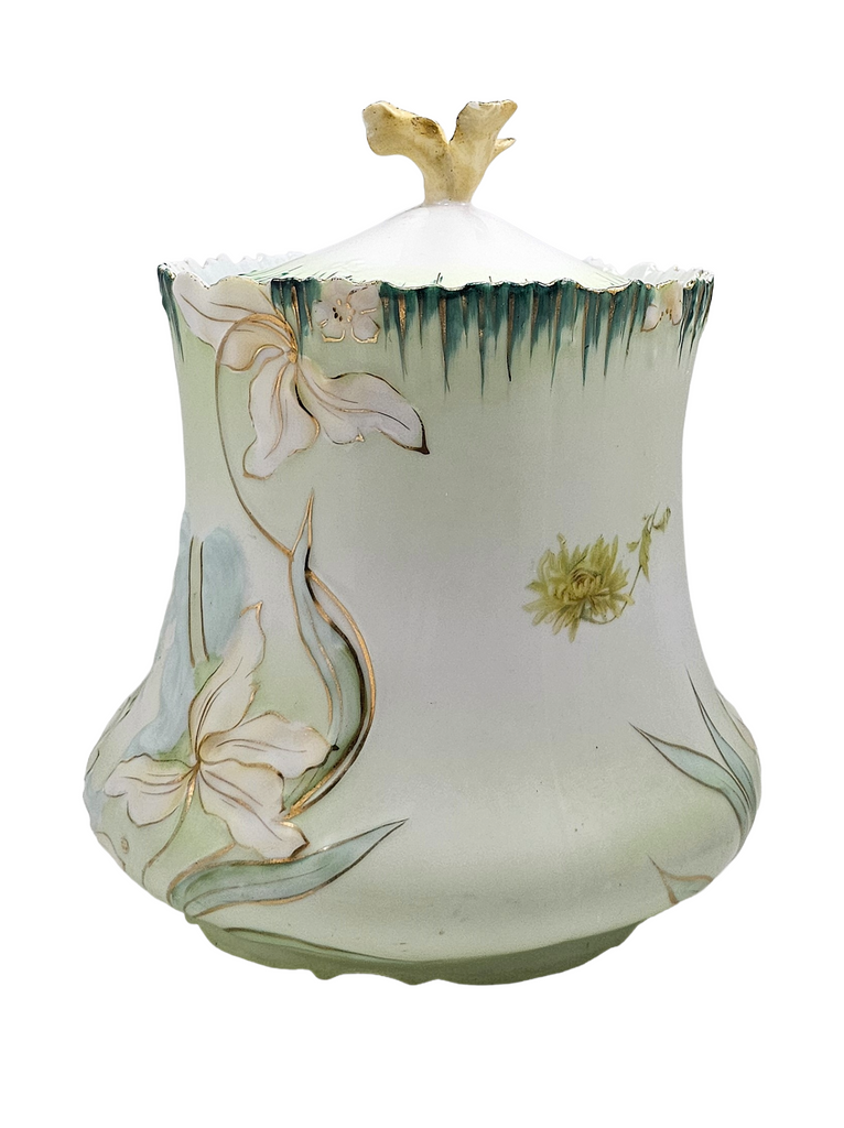 RS Prussia Porcelain Art Nouveau Double Hidden Image Cracker Jar