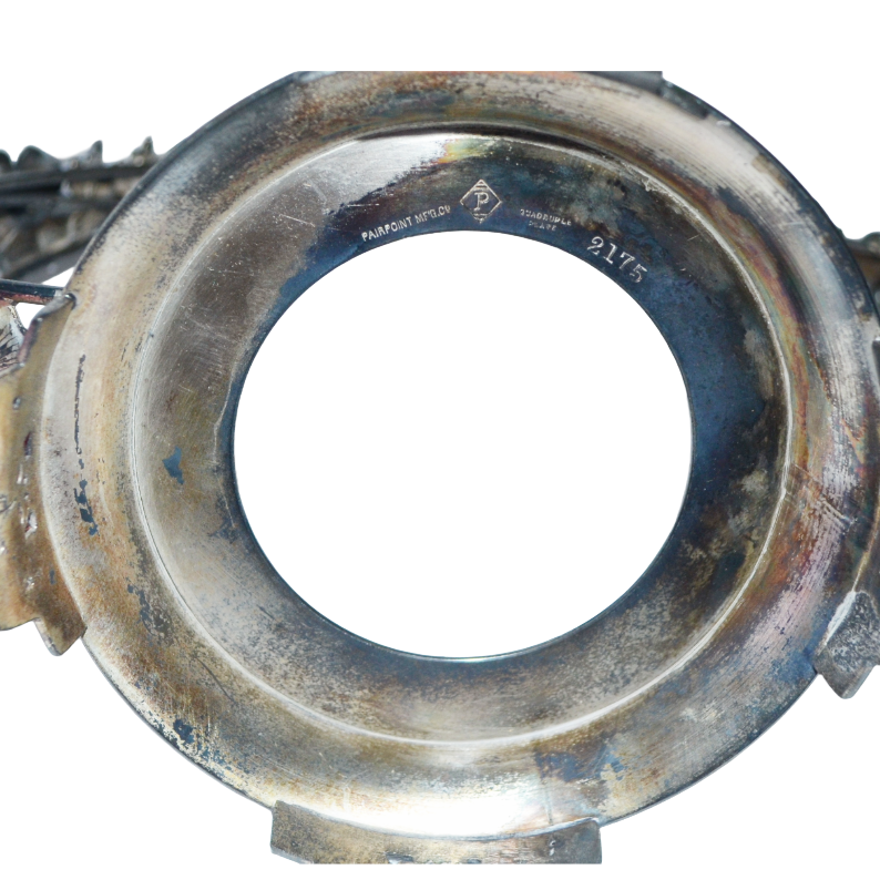 Mt Washington Pairpoint Peachblow Blue Cased Art Glass Bride's Basket