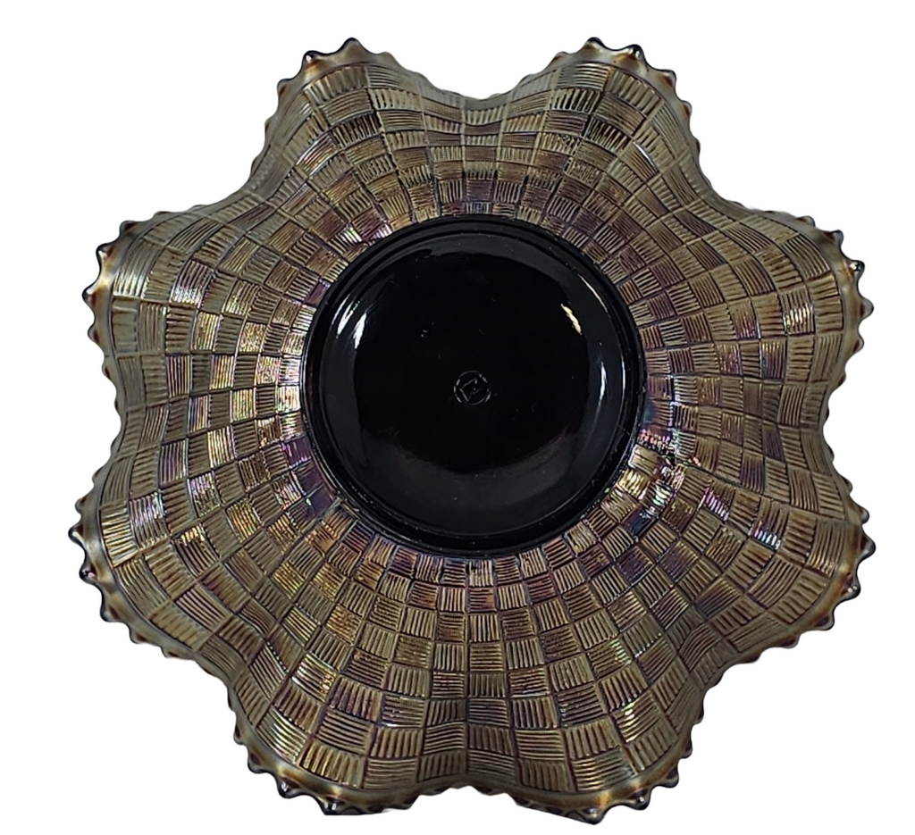 Northwood Three Fruits Amethyst Carnival Glass Bowl