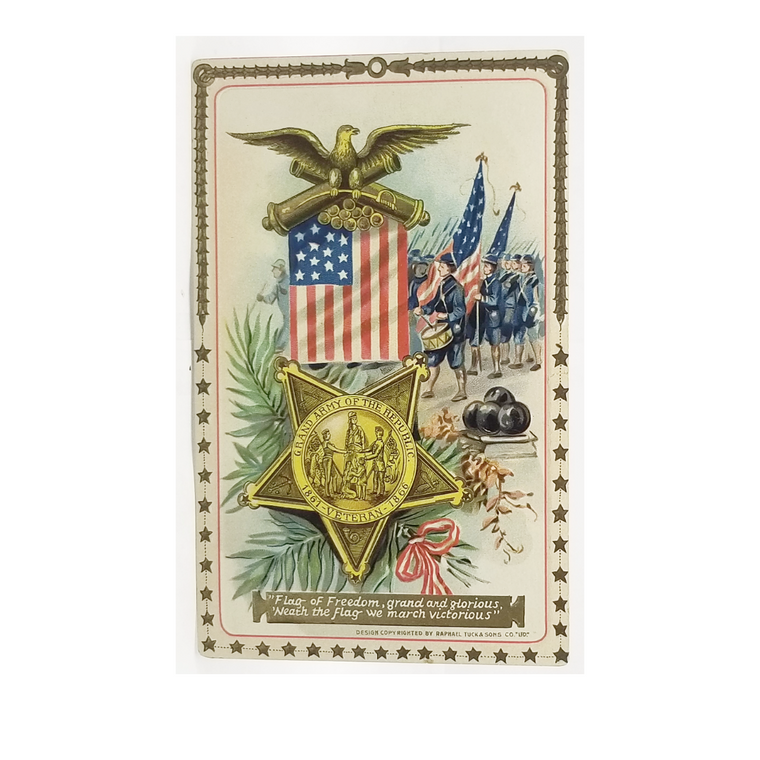 Patriotic Postcard Tuck 179 Decoration Day w/ 1991 Memorial Day 125th Anniversary First Issue Stamp in Waterloo