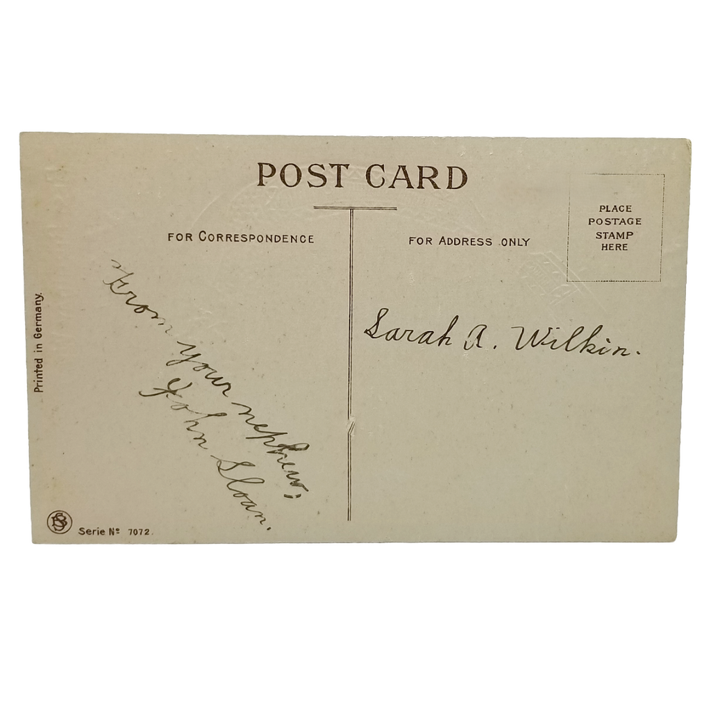 Greetings Postcard Happy Birthday Roses & Horseshoe Gold Highlights Gel Finish Series 7072