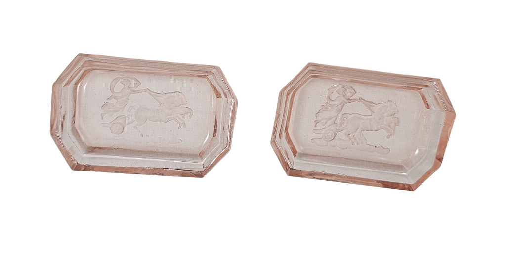 Bohemian Czech Intaglio Glass Open Salt Cellars By Heinrich Hoffman