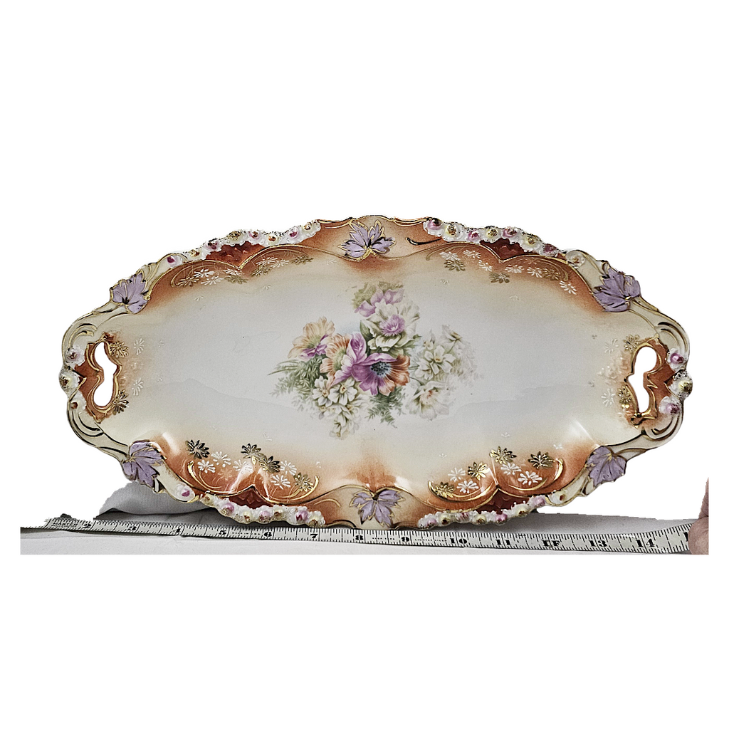 RS Prussia Porcelain Double Handle Tray Leaf Mold 7