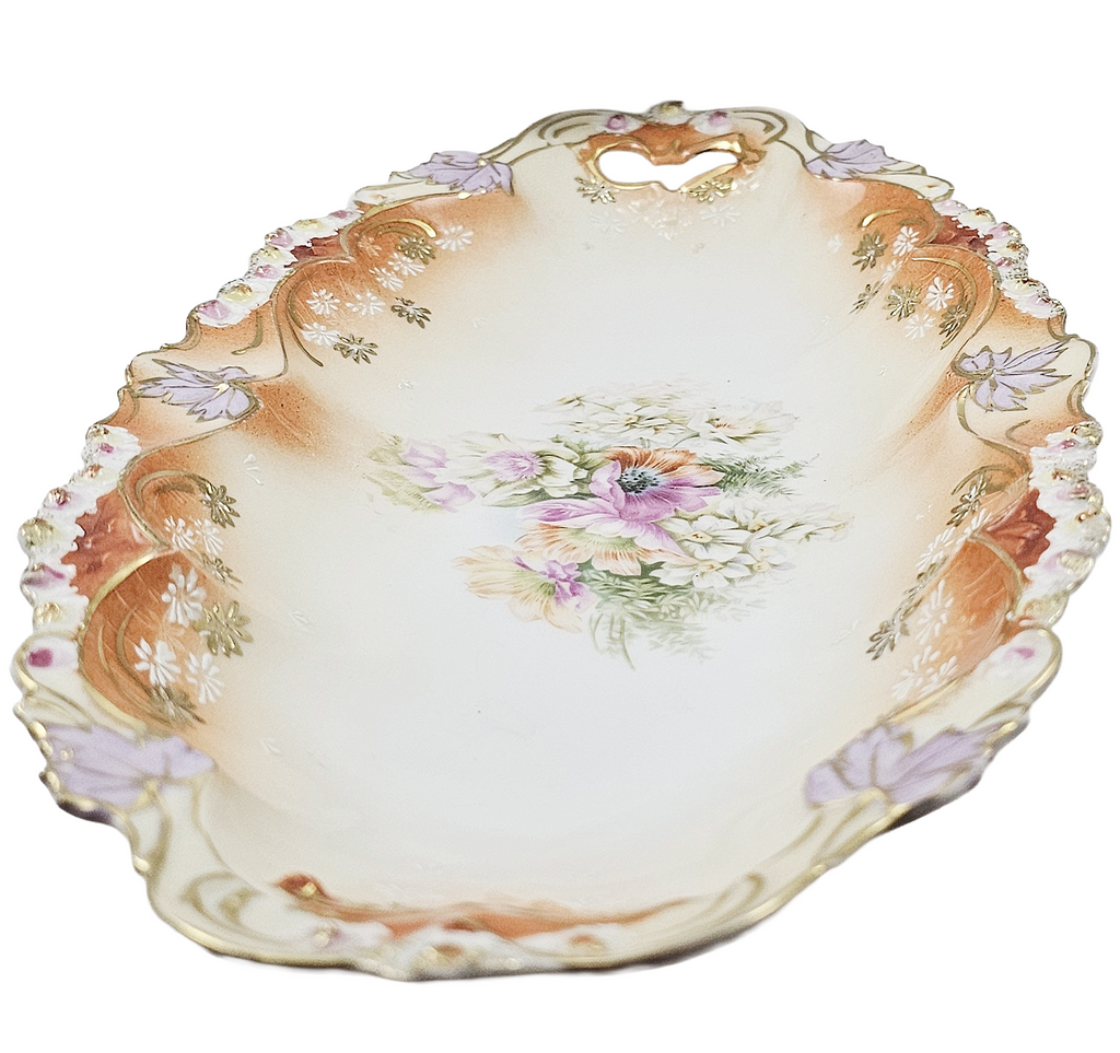 RS Prussia Porcelain Double Handle Tray Leaf Mold 7