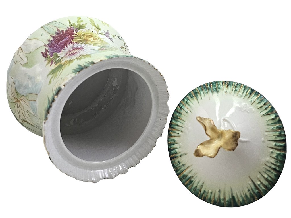 RS Prussia Porcelain Art Nouveau Double Hidden Image Cracker Jar