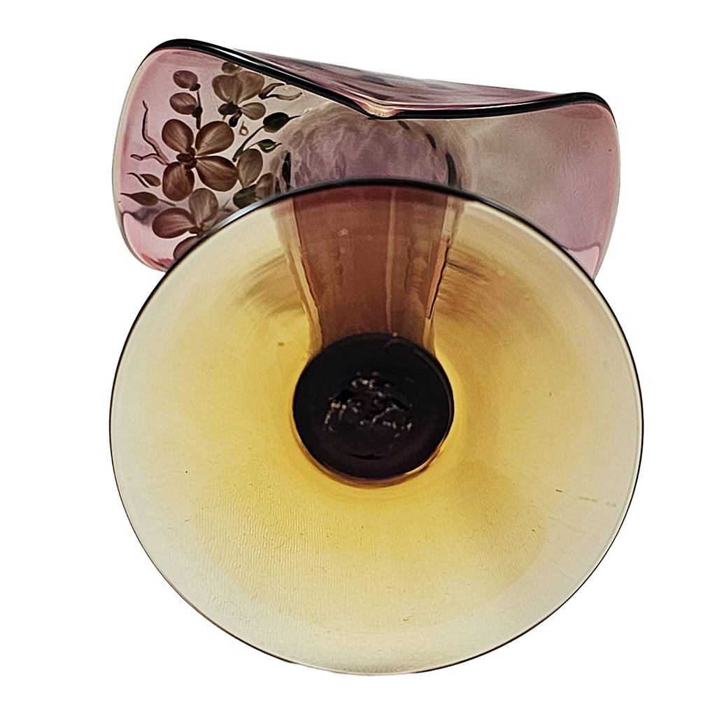 Pairpoint JIP Jack in Pulpit Vase Amethyst Topaz Hand Painted Flowers
