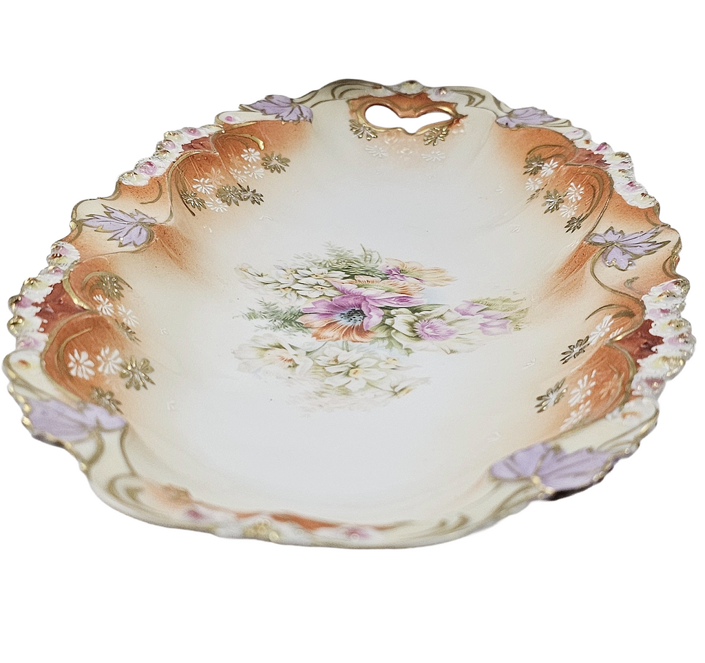 RS Prussia Porcelain Double Handle Tray Leaf Mold 7