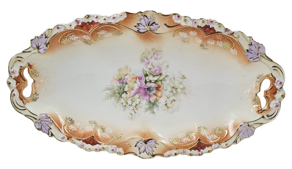 RS Prussia Porcelain Double Handle Tray Leaf Mold 7