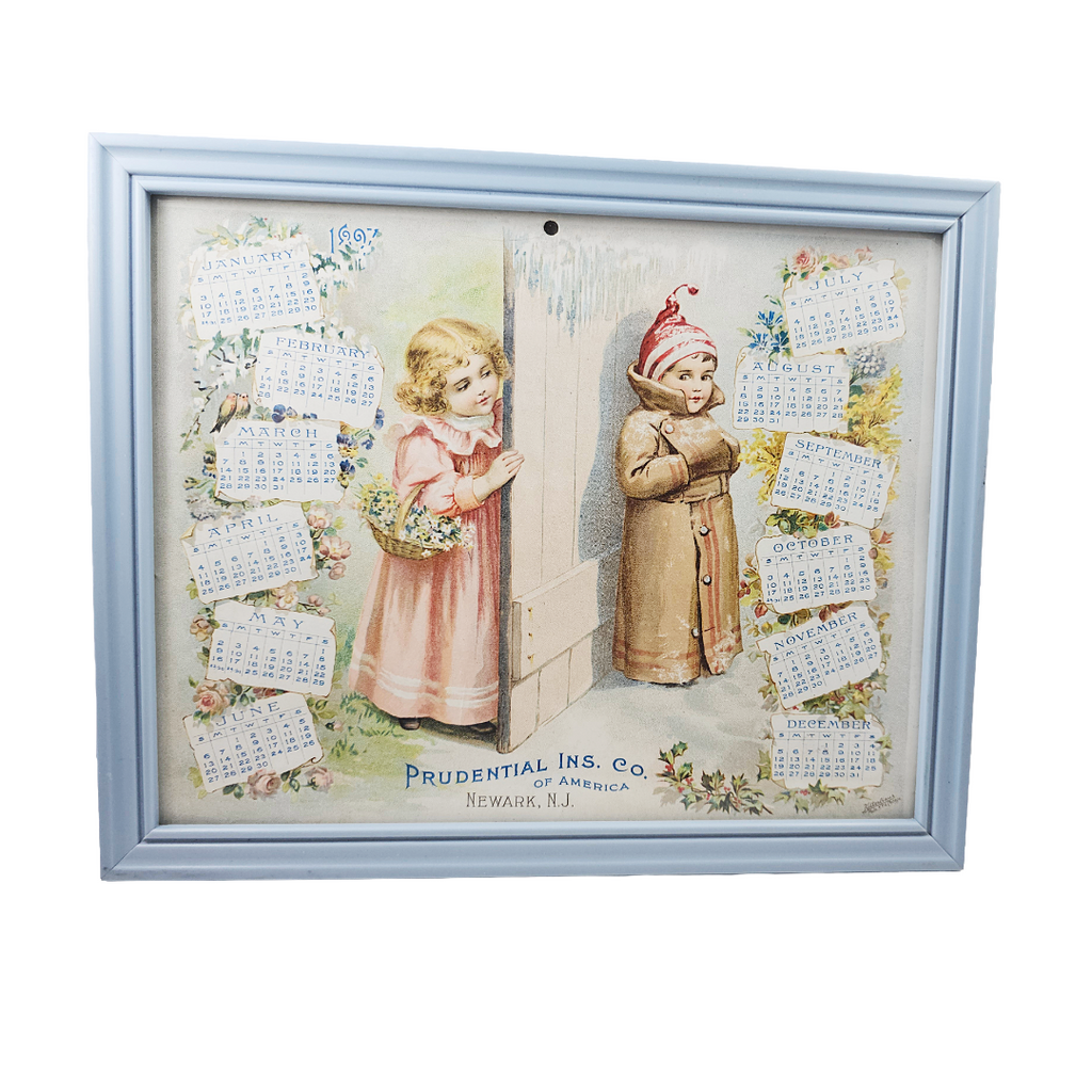 Victorian Prudential Insurance 1897 Framed Children Calendar