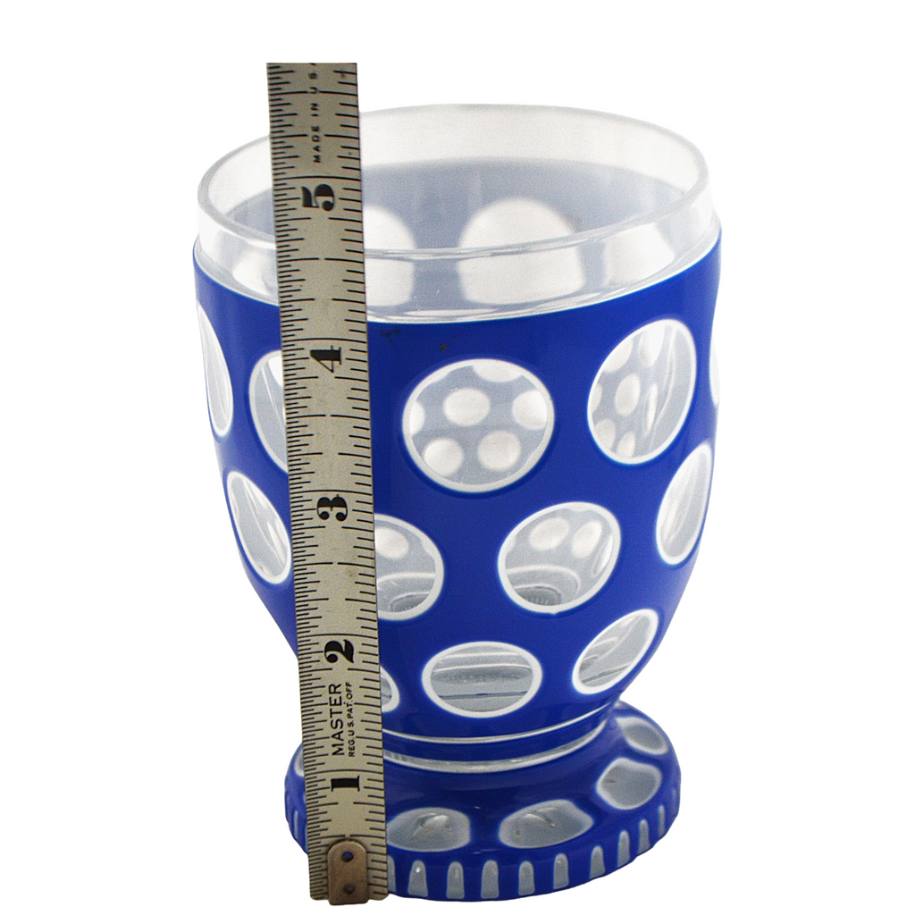 Bohemian Glass Biedermeier Cobalt White Double Overlay Tumbler