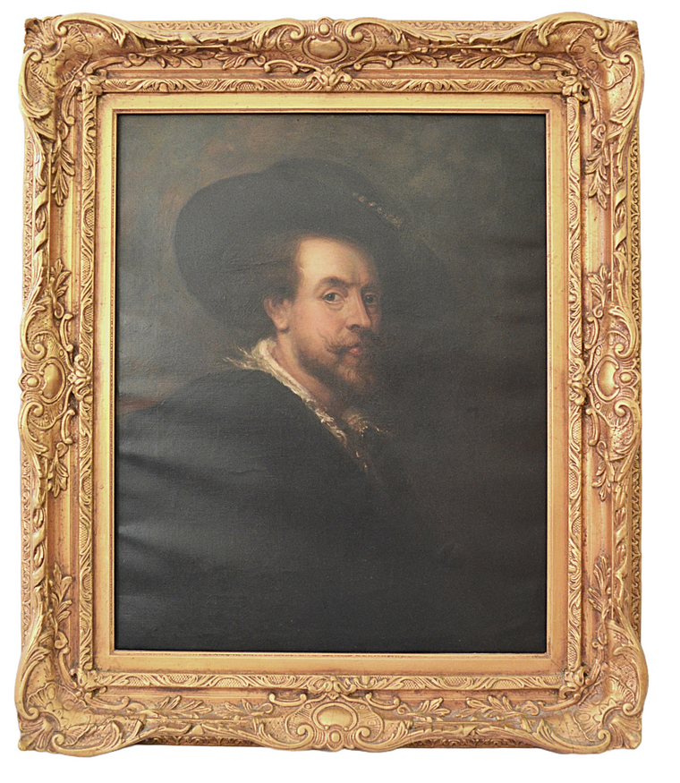 Self Portrait with a Hat Peter Paul Rubens After Rubens Oil Painting on Canvas UFFIZI Wax Seal