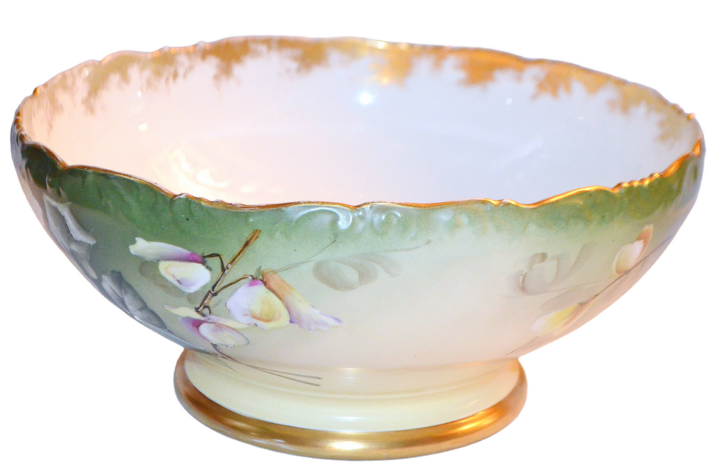 Limoges Punch Bowl Ravenwood Studios Sinclaire Hand Painted Primrose