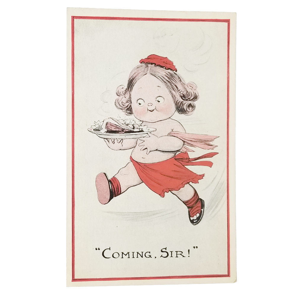 Artist Postcard Grace Drayton Campbell Kids Illustrator Comical Child Delivering Plate