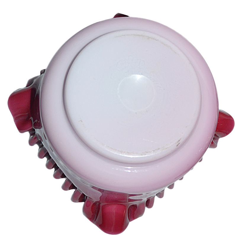 Mt Washington Pairpoint Peachblow Blue Cased Art Glass Bride's Basket