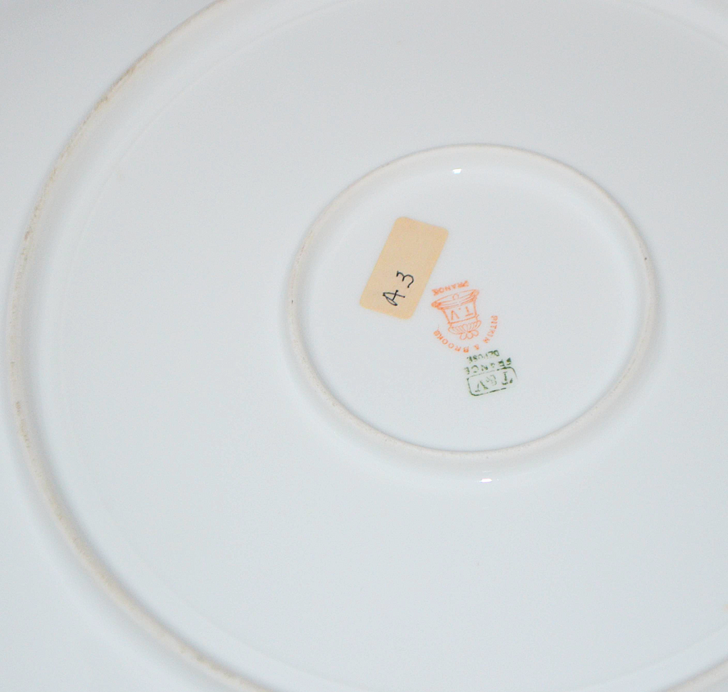 LIMOGES French Porcelain Center Serving Dish Pudding Bowl & Under Plate