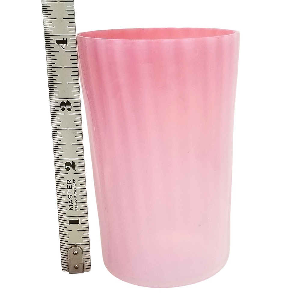 c1887 RARE HOBBS Brockunier Glass NEAPOLITAN Opalescent Stripe Tumbler Opaline