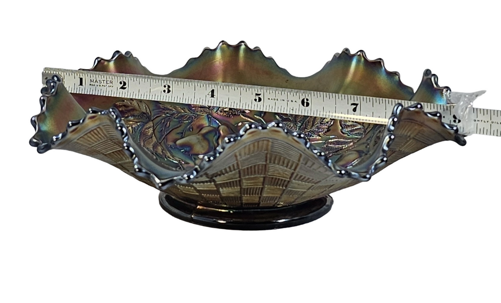Northwood Three Fruits Amethyst Carnival Glass Bowl