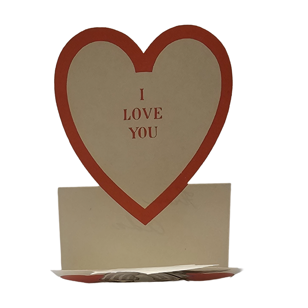 Vintage Die Cut Valentine Card  Anthropomorphic Dog in Suit with Heart