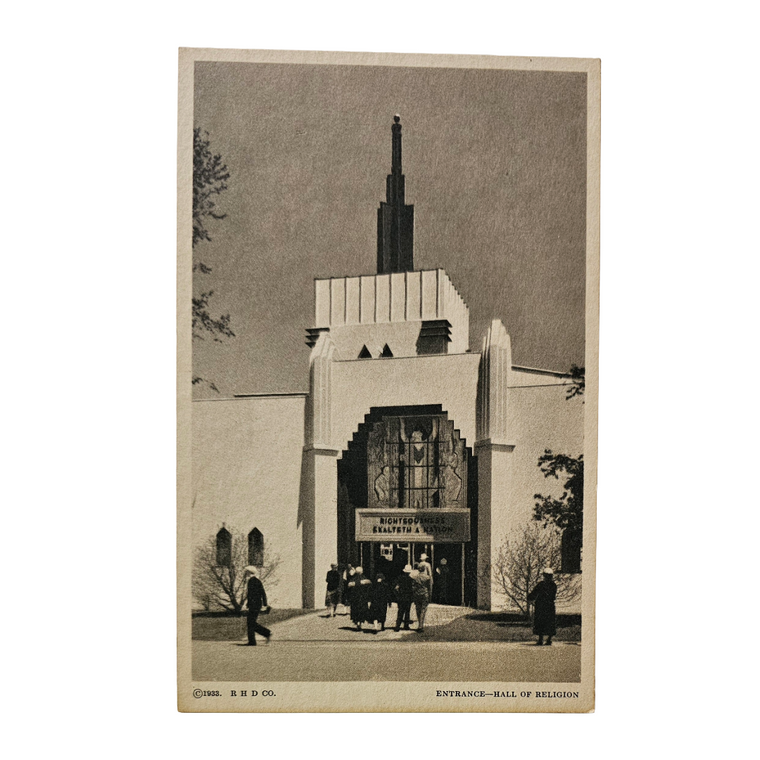 Exposition Postcard 1933 Chicago World Fair Hall of Religion