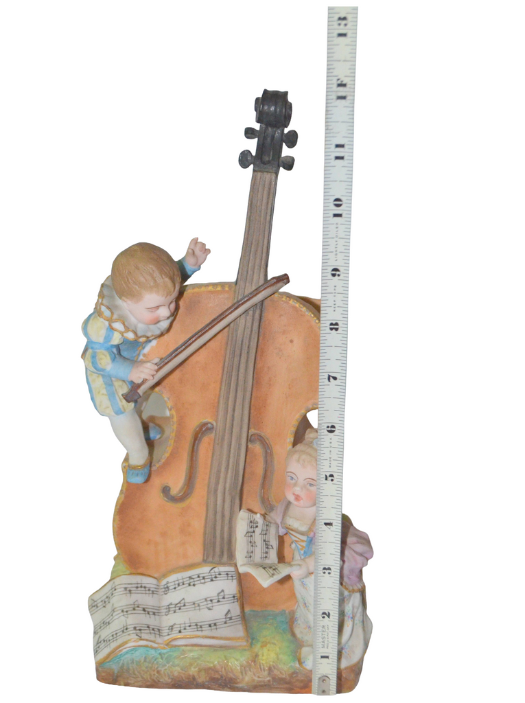 Antique French Paris Sevres Samson Porcelain Figurine Children w/ Cello