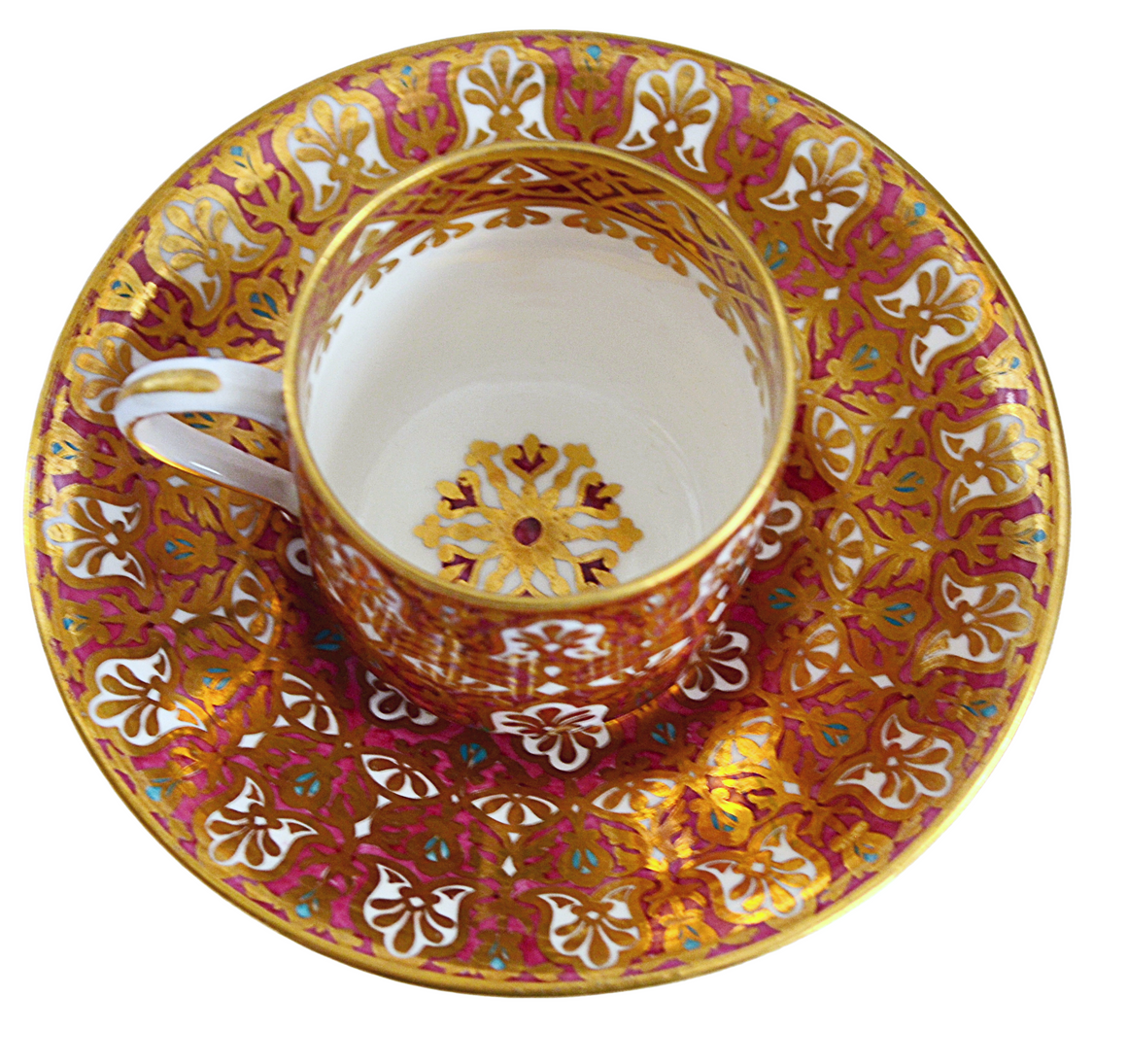 Antique English Porcelain 19th Century Copeland Demitasse Cup & Saucer