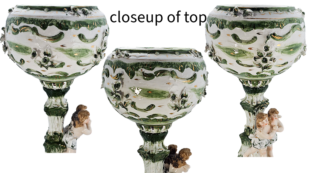 German Porcelain 19th Century Dresden Cherub Kerosene Oil Lamp Base