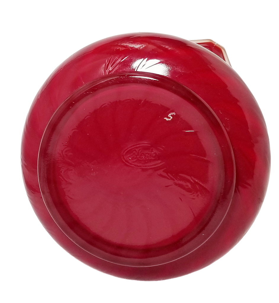 Fenton Plated Amberina Rib Optic Cased Glass Basket Sample Piece HTF Documented