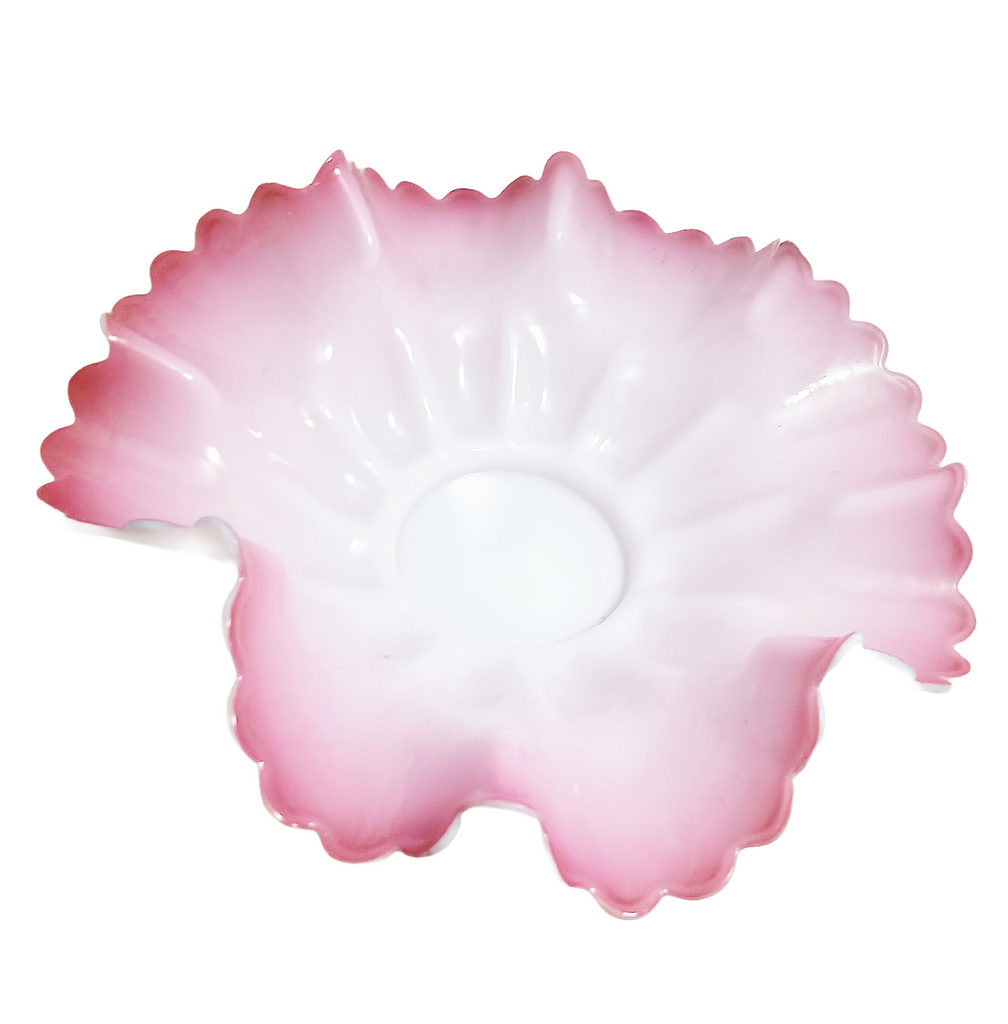 Mt Washington Cranberry Pink Opalescent Cased Glass Bride's Bowl