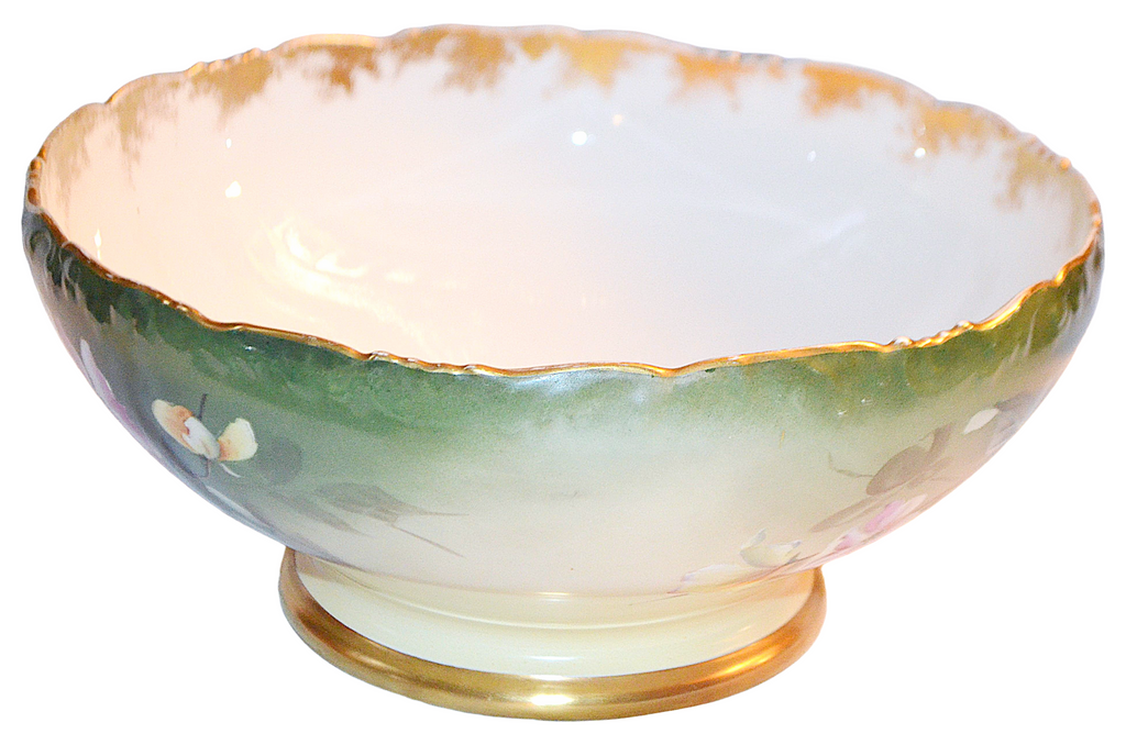 Limoges Punch Bowl Ravenwood Studios Sinclaire Hand Painted Primrose