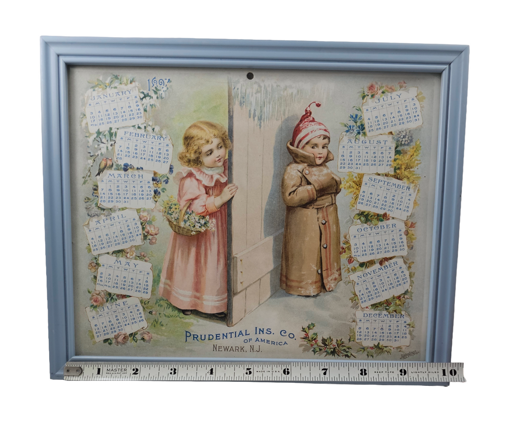 Victorian Prudential Insurance 1897 Framed Children Calendar