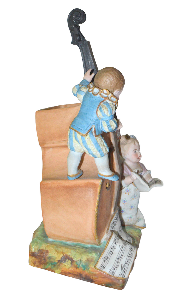 Antique French Paris Sevres Samson Porcelain Figurine Children w/ Cello