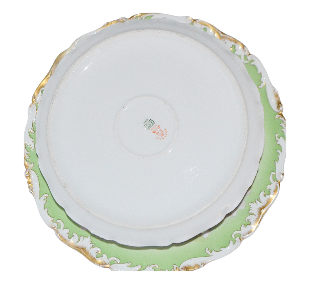 LIMOGES French Porcelain Center Serving Dish Pudding Bowl & Under Plate