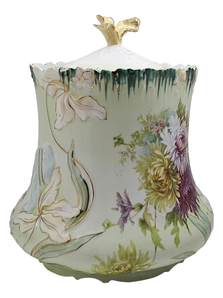 RS Prussia Porcelain Art Nouveau Double Hidden Image Cracker Jar