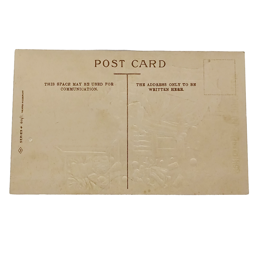 Christmas Postcard Santa Claus in White Robe at Window of Child Series 444