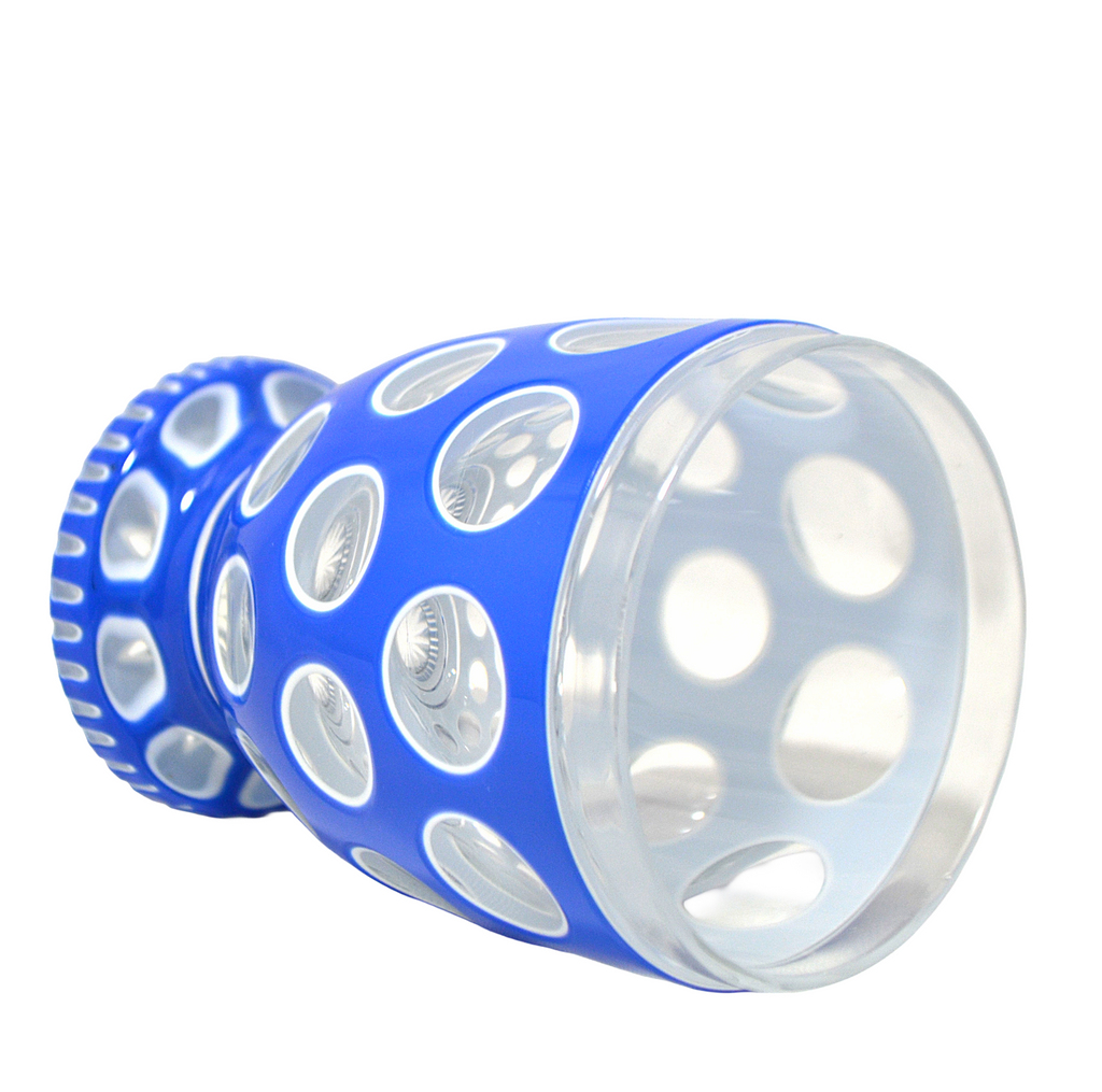 Bohemian Glass Biedermeier Cobalt White Double Overlay Tumbler