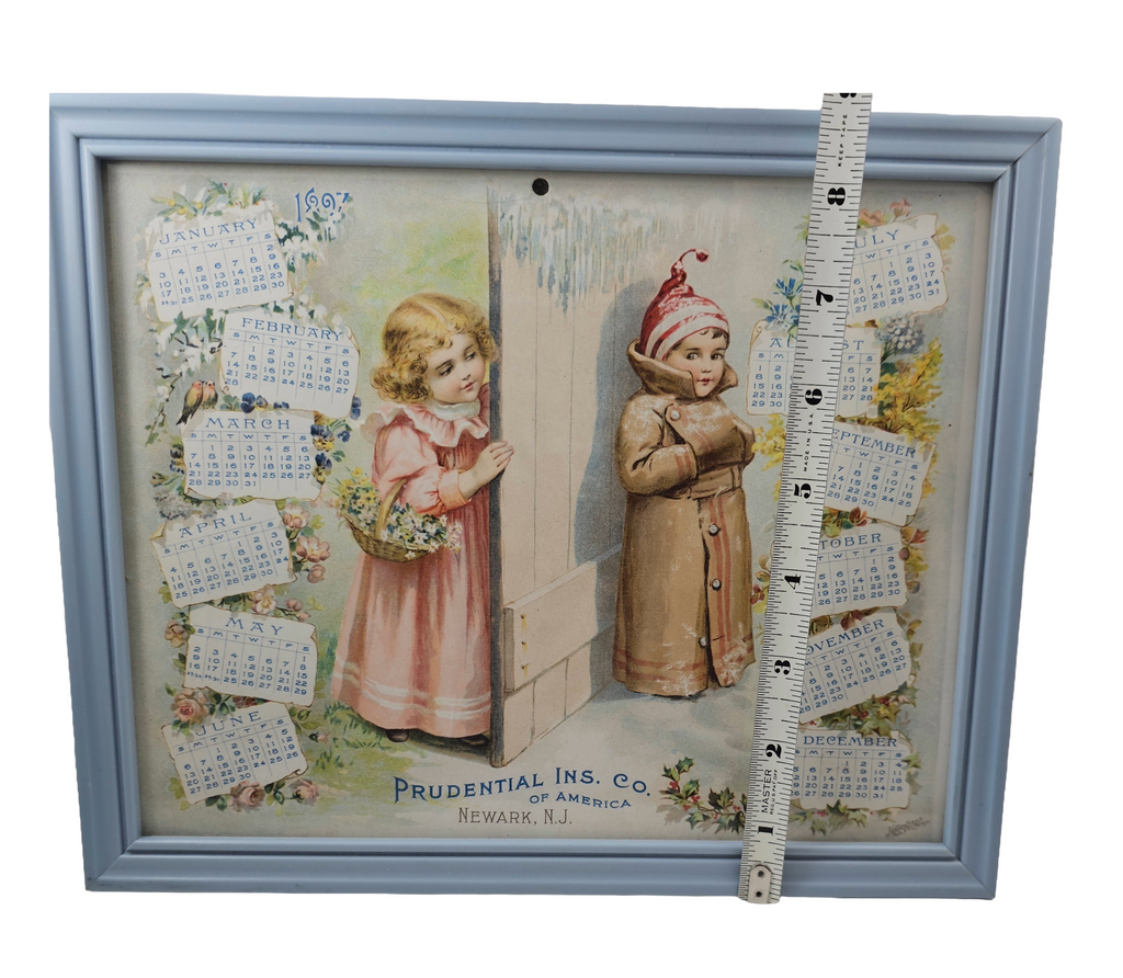 Victorian Prudential Insurance 1897 Framed Children Calendar