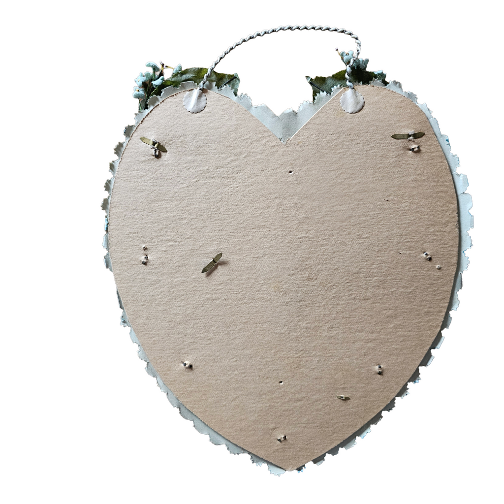 Large Antique Die Cut 3D Hanging Valentine Cupid with Mailbox