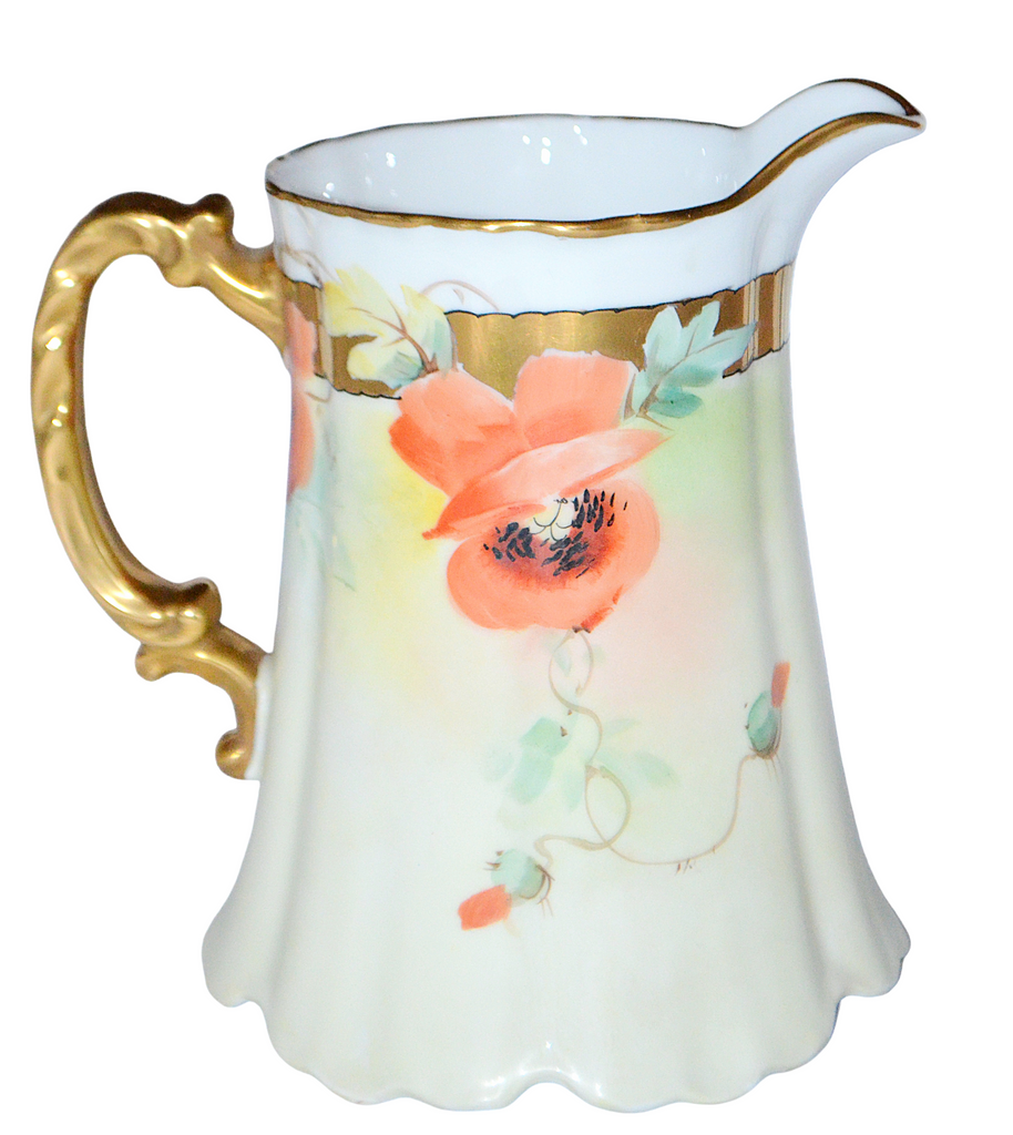 Bavaria Porcelain 7pc Painted Poppies Lemonade Water Set